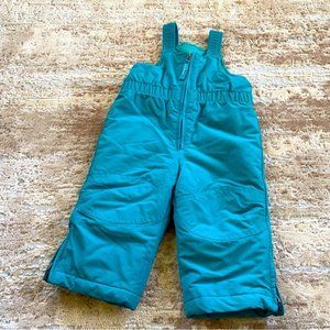 L. L. Bean Ski Snow Bibs Salopettes Turquoise Green Thinsulate: 12-18 months